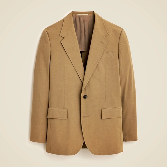 JCREW 40S Relaxed Fit Suit Jacket in Cotton Poplin British Khaki $268 CF203 - Picture 3 of 6